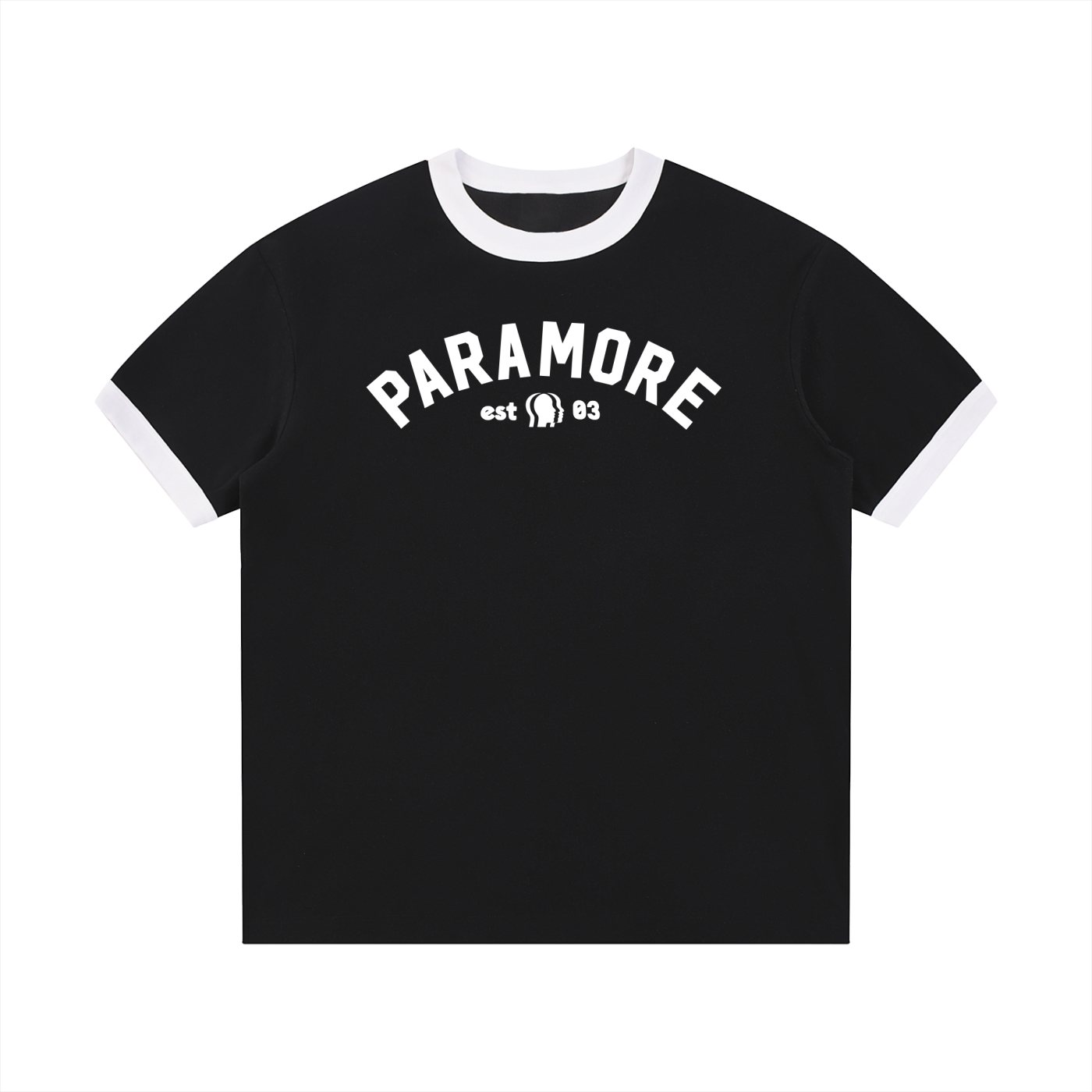 Contrast Edge Ribbed Crewneck T-Shirt